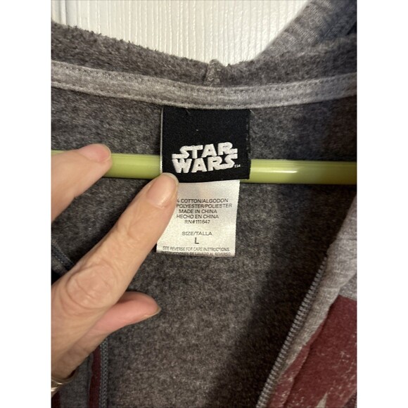 Star Wars Full Zip Hoodie 1977 Graphic Movie Sweatshirt Gray Burgundy Classic, L - Picture 7 of 11